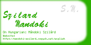 szilard mandoki business card