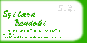 szilard mandoki business card